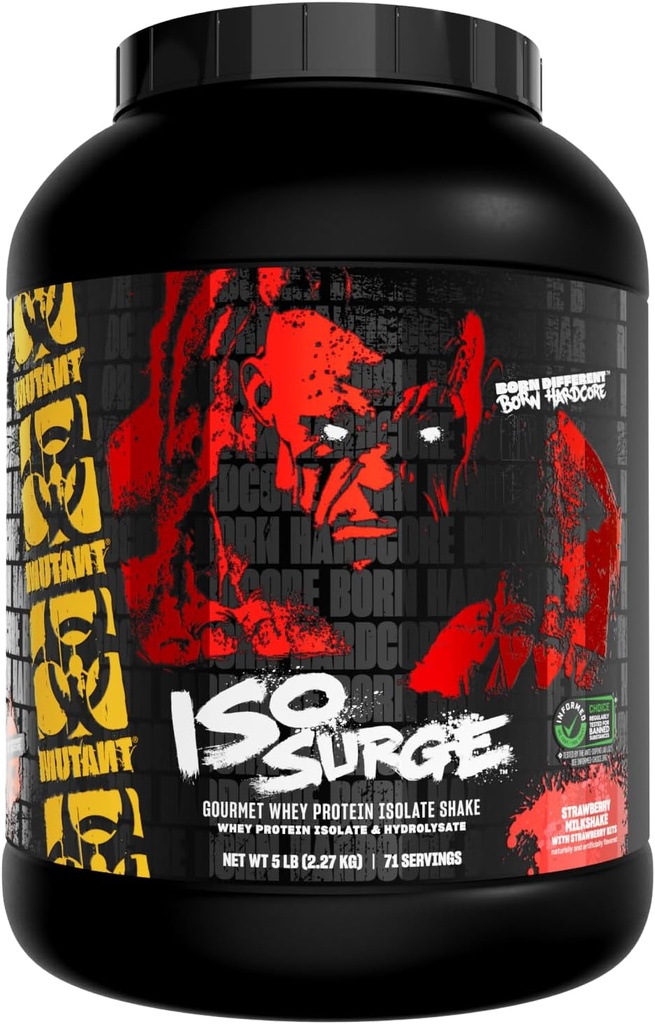 Mutant ISO Cerrahı Whey Protein Isolate Toz Yasası Yeniden Keşfetmek, Kas, Bulk ve Güçlü, 5 lb - Strawberry Milkshake