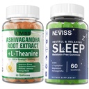 NEVISS Melatonin Free Sleep Gummies + Ashwagandha Gummies 2000 mg