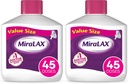 MiraLAX Gentle Constipation Relief Laxative Toz, Stool Softener with PEG 3350, Natural with Water in Your Body, No Harsh Side Effects, Osmotic Laxative, 1 Doktor Önerilen (Pack of 2)