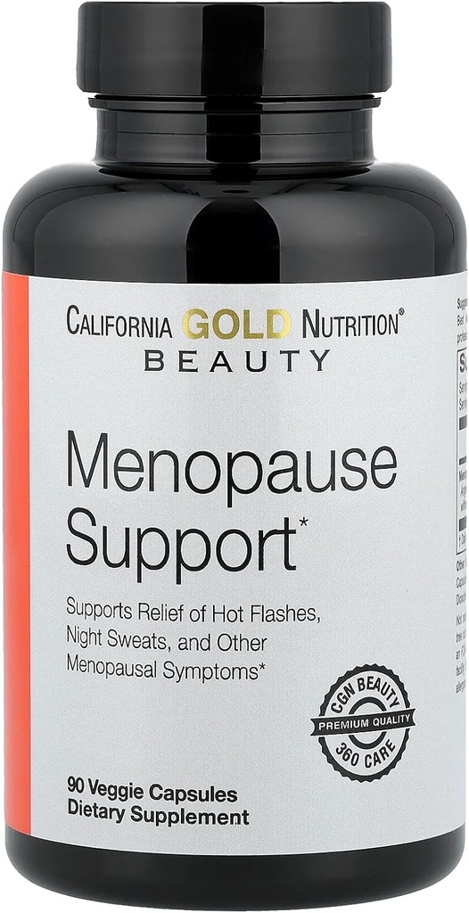 California Gold Nutrition Beauty, Menopause Support with Angelica gigas, Cynanchum wilfordii, Phlomis umbrosa ve L-Leucine, 90 Veggie Capsules