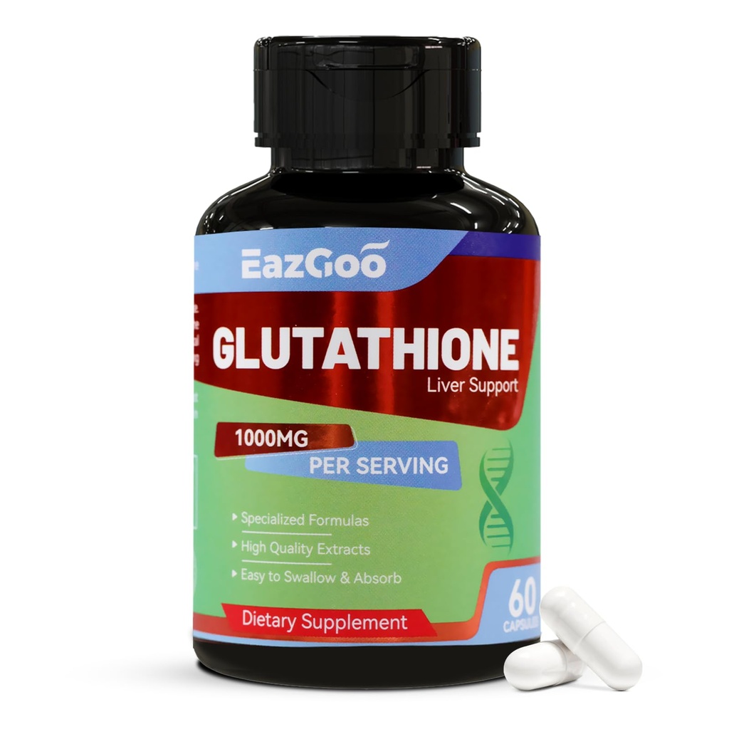 Glutathione Supplement 1000 mg Antioksi Supplement - Immune Support, Skin Brighting & Liver Detox - Allergen-Free, Non-GMO, Etkili Wellness Boost (60 Capsules)