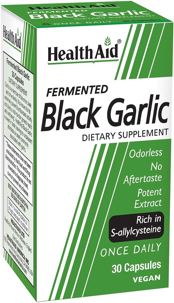 HealthAid Fermented Black Garlic – Once-Daily Odorless Softgel | 30 Softgels | Rich in S-Allylcysteine | Vegan & Non-GMO