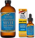Doğal Yol Gümüş Kanatları Tamam - Colloidal Silver 500 ppm (16 fl.oz / 480 ml) Plus Colloidal Silver 500 ppm (1 fl.oz / 30 ml)