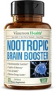 Nootropics Brain Support Supplement - Nootropic Brain Booster for Improved Focus, Concentration & Memory. Brain Nootropic for Brain Health, Mood & Energy Support. Non-GMO. Made in the USA. 60 Capsules