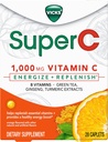 Vicks Super C Energyze + Replenish Daytime Dietary Supplement with Vitamin C, B Vitamins, Green Tea, Ginseng, και Turmeric Extracts για να αναπληρώσετε τις απαραίτητες βιταμίνες*, 28 Caplets