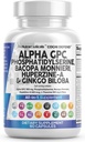 Καθαρά Nutraceuticals Alpha GPC Choline Phosphatidylserine Bacopa Monnieri Ginkgo Biloba Huperzine Ένα συμπλήρωμα με Urdine Lions Mane Cats Claw NAC Vitamin C B D E
