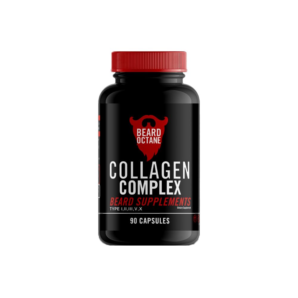 Φυλή Οκτανίου Collagen - Φυλή τριχόπτωσης πολυβιταμίνες - 30-Day Supply - Υγιεινή, ισχυρή, ταχύτερη, παχιά γενειάδα συμπλήρωμα ανάπτυξης βιταμίνης - Made in The USA