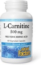Doğal Faktörler, L-Carnitine 500 mg, Enerji Desteği, 60 Capsules (60 Hizmet)