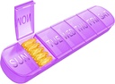 Haftalık Pill Organizer 1 Gün Bir Gün Seyahat Pill Box 7 Gün Ekstra Büyük Karşılaştırmalar Vitamini, Günlük Pill Konteyner 7 günlük Balık Yağı Davası (Purple)