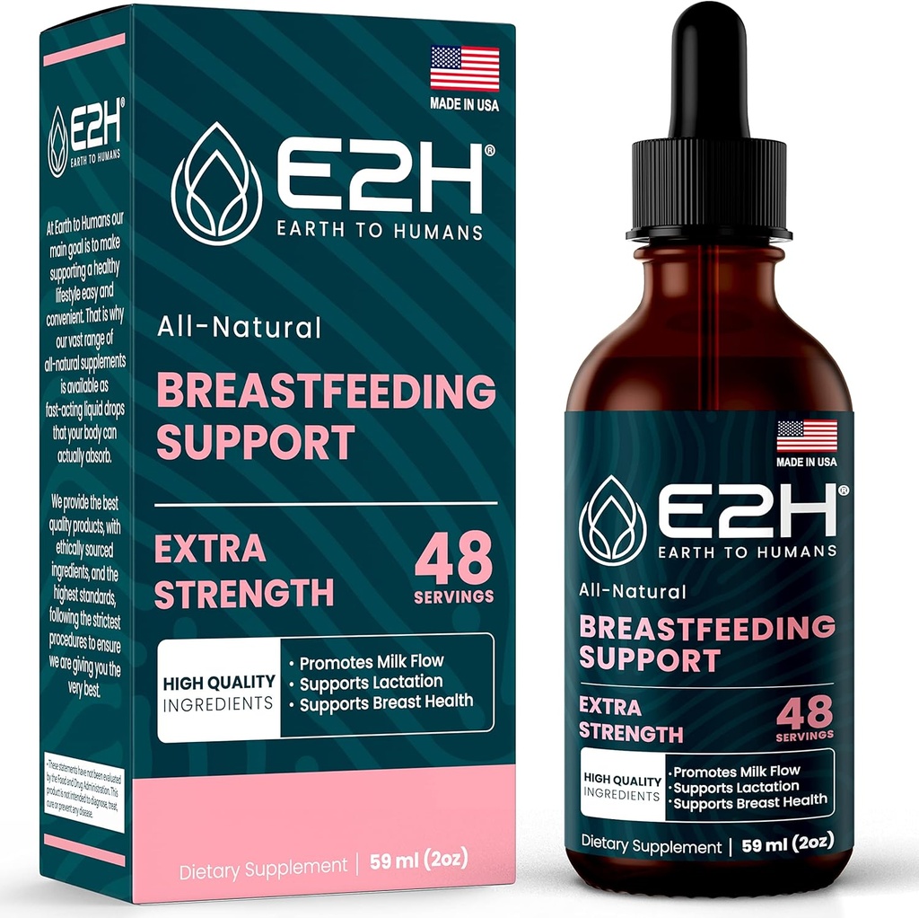 E2H Emzirme Supplement ve Lactation Support - Sıvı Lactation Supplement - Contains Fenugreek, Süt Butle, Fennel ve More - No Alkol - Vegan - 2 Fl Oz