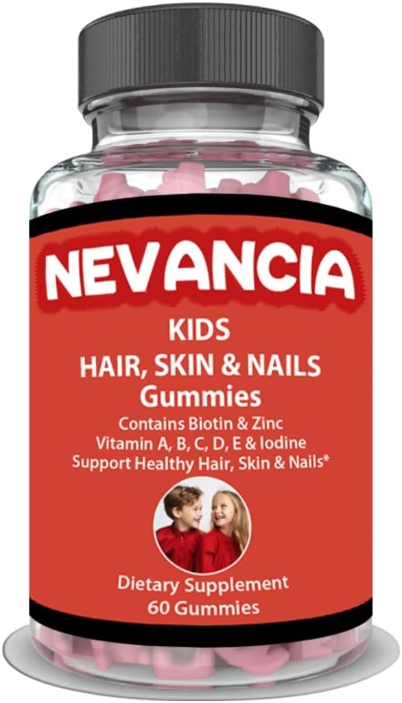Çocuklar Saç, Skin & Nails Gummies Biotin, B Vitaminleri, C vitamini, çinko, 60 Delicious Gummies, Nails, Grow Healthier Saçları Güçlendirmeye yardımcı olur, Çocuklar Skin'e Doğal Glow verir