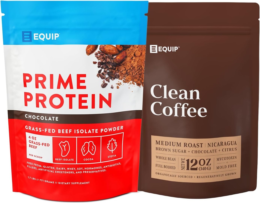 Equip Foods Πρωτεϊνική σοκολάτα σκόνης και χρυσό πρότυπο καθαρό καφέ