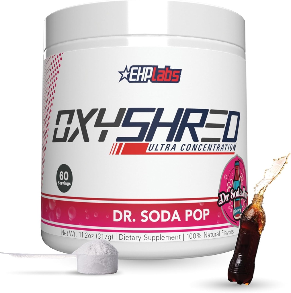 EHP Laboratuvarları OxyShred Thermogenic Fat Burner - Pre-Workout Toz L-Glutamine, Acetyl L-Carnitine, Metabolism ATM, Kilo kaybı, Appetite Control, Enerji İçilir, Dr. Soda Pop, 60 Hizmetler