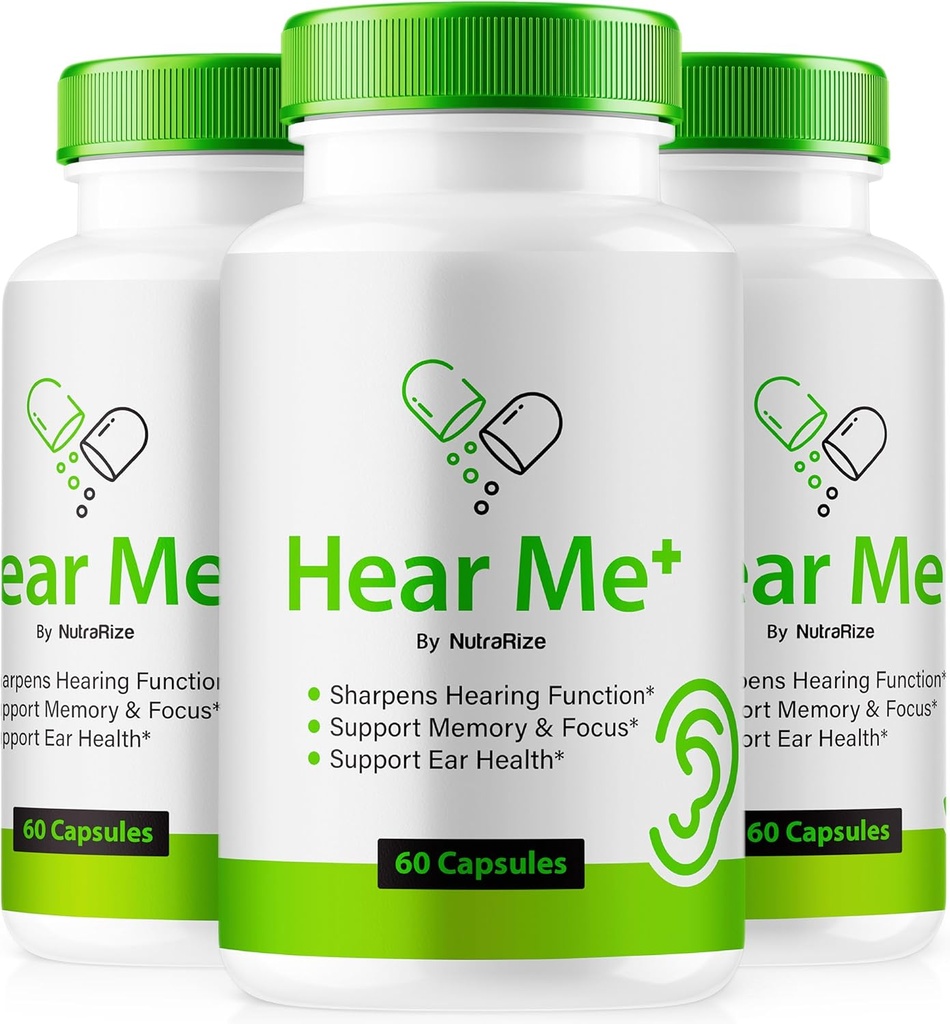 (3 Pack) Hear Me + Κάψουλες, Επίσημη HearMe + Χάπια, Hear Me Plus Φόρμουλα Αυτιών για μια υγιή ακρόαση, Premium HearMe Plus για την υγεία του αυτιού, Φυσικό Καθαριστικό Αυτιού Υποστήριξη, Ακούστε Me+ κριτική (180 κάψουλες)