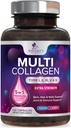 Multi Collagen Supplement 2400 mg - Tipler I, II, III, V & X Multi Collagen Pil Pills for Women & Men, Hydrolyzed Collagen Supplements, Hair, Skin, Nail, & Joint Support Supplement - 120 Capsules