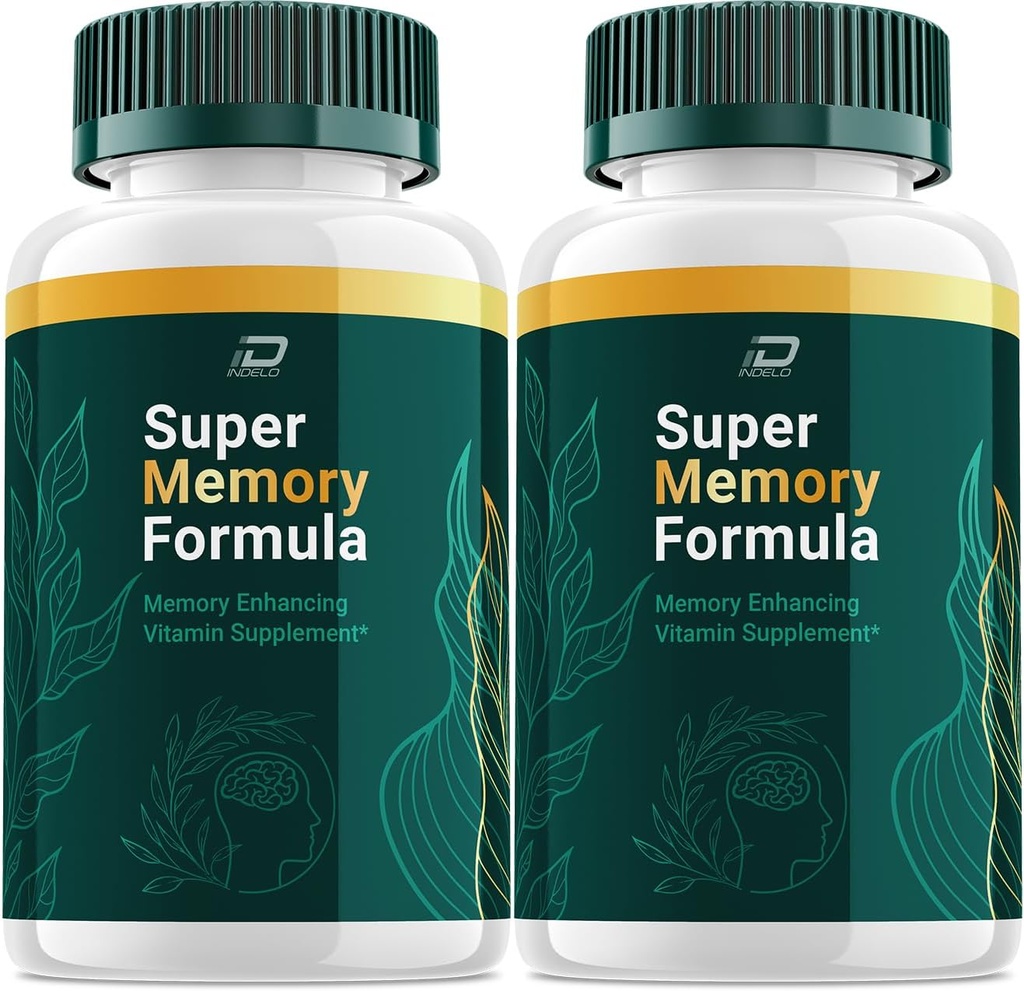 Super Memory Formula Capsules - Memory Enhancing Vitamin Supplement, Super Memory Formula for Brain and Focus, SuperMemory Formula Nootropics 2 Pack - 120 Capsules)