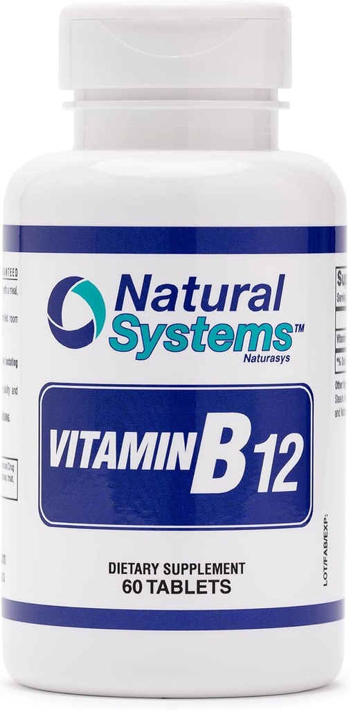 B12 60 Tablet 1000 mcg Doğal Sistemler tarafından - Yetişkinler için B12 Vitaminleri Stimulate Memory* - Vitamin B12 1000 mcg for Good Digestion* - B12 Enerji Metabolisma Desteği *