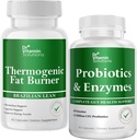 DR VITAMIN SOLUTIONS Thermogenic Fat Burner & Probiyotiks Digestive Health & Bloating Relief for Women & Men - Sche 90 Caps