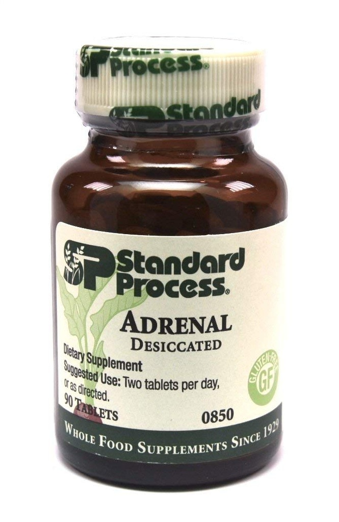 Standard Process- Adrenal Desiccated / Adrenal Support for Energy Production, Immune System Function and Adrenal Health, Gluten Free, 90 Tabletler