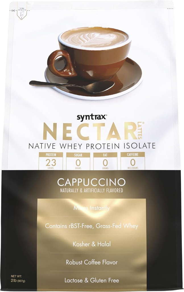 Syntrax Beslenme Nectar Lattes,% 100 Whey Protein Isolate Toz, Cappuccino, 2 lbs