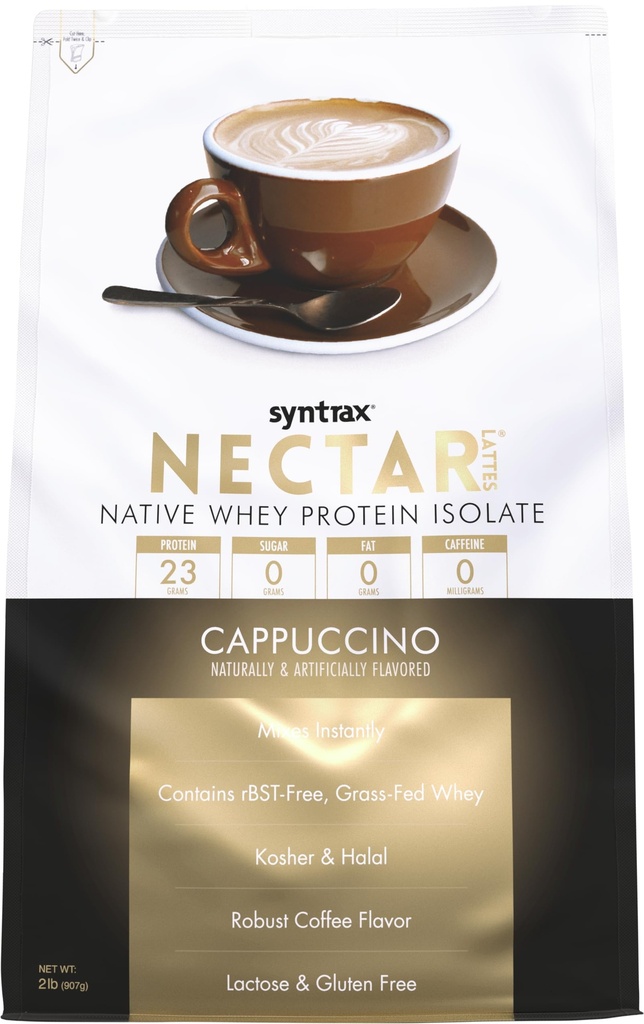 Syntrax Beslenme Nectar Lattes,% 100 Whey Protein Isolate Toz, Cappuccino, 2 lbs