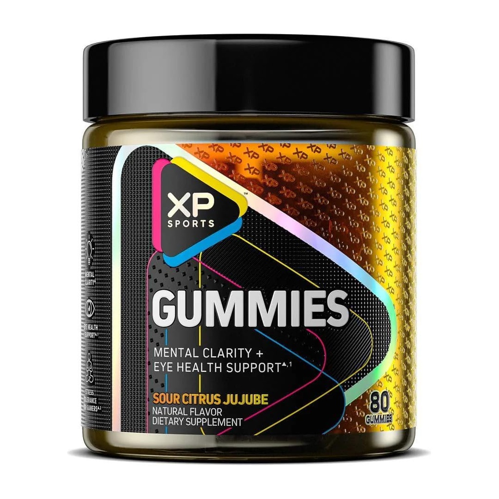 Performans Sporları Gummies – Ruh Clarity & Eye Health Support, Sour Citrus Jujube Flavor, Cognitive Focus & Vision Care Supplement, 80 Gummies