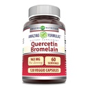 Amazing Formulas Quercetin 800 mg with Bromelain 165 mg, 120 Veggie Capsules Supplement | Non-GMO | Gluten Free | Made in USA