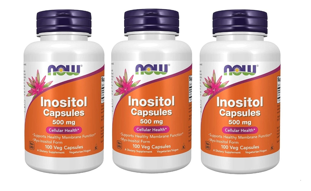 Şimdi Gıdalar Inositol 500 mg,100 Capsules (Pack of 3)