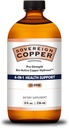 Sovereign Pro-Strength Bio-Active Copper Hydrosol - Bio available Copper Liquid Supplement for Yetişkinler & Kids w/Silver Hydrosol for Hair, Skin, & Nails, 30ppm - 8 fl oz (237mL)