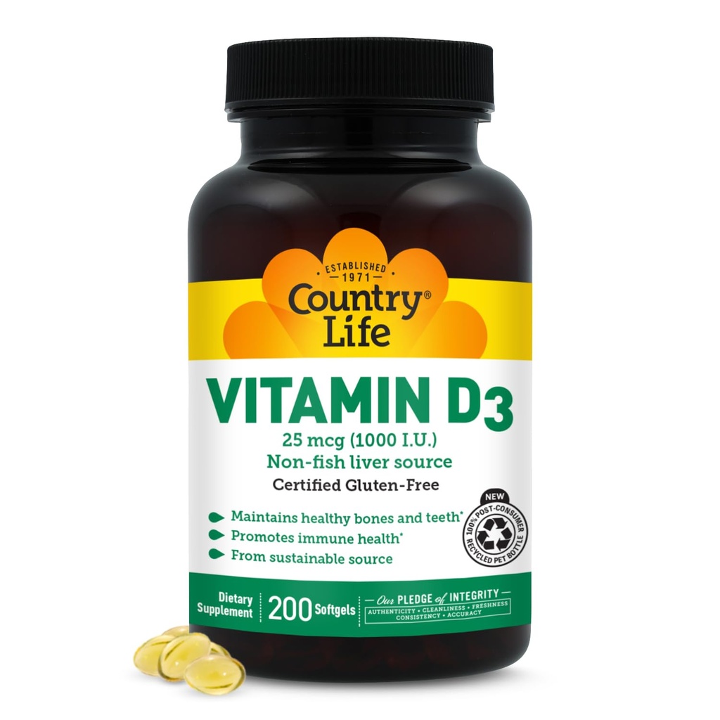 Ülke Hayat Vitamin D3 1000 IU Soft Gels, Büyük, 200 sg, 200 Kont