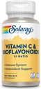 SOLARAY Vitamin C 500 mg Citrus Bioflavonoids, 1:1 - Antioksi ve Immune Support Supplement - c with Rose HIPS and Acerola, Vegan, 60-Day Garanti, 50 Hizmet, 100 VegCaps