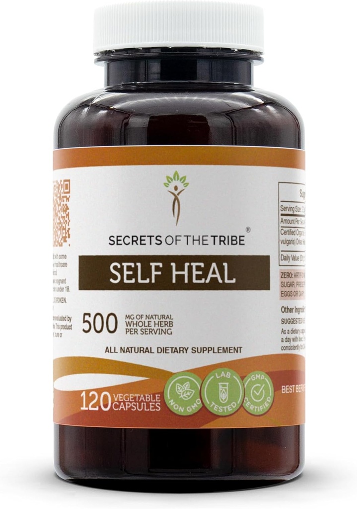 Tribe Self Heal 120 Capsules'in Sırları, Sebze Capsules ve Self Heal (Heal All, Prunella Vulgaris) Herb (120 Capsules)