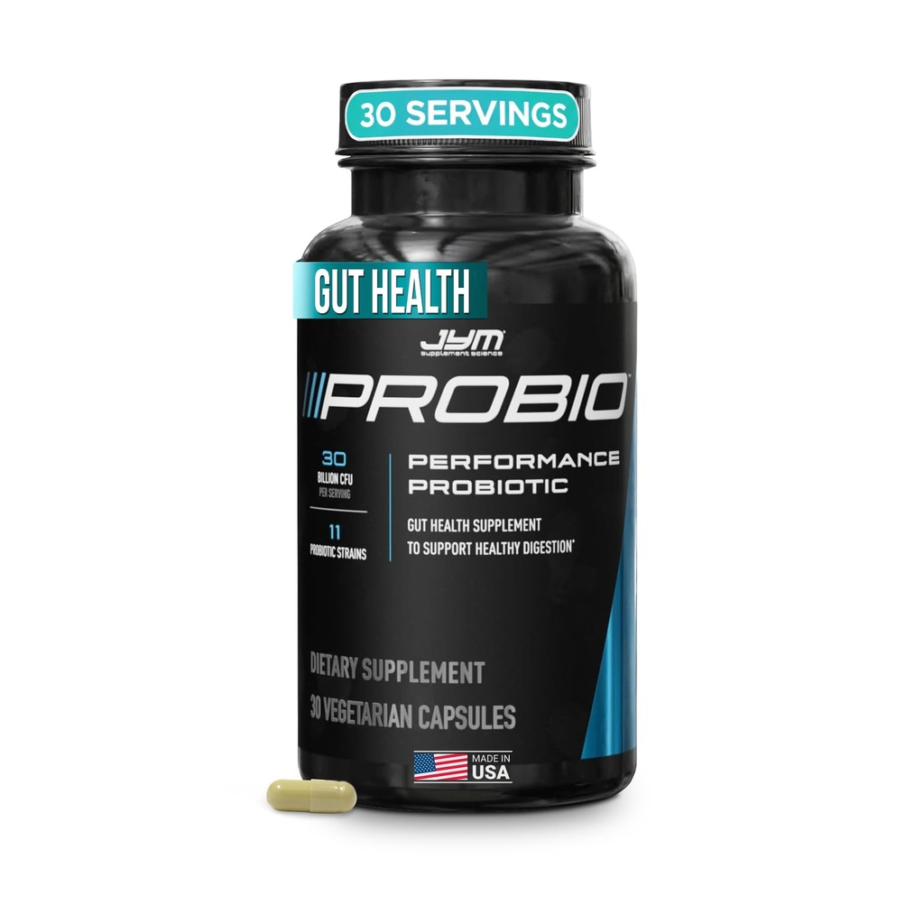 ProBio JYM Performans Probiyotik, Kalp, Gut, Immune Health, Athletic Recovery ve Erkekler ve Kadınlar için Vücut Kompozisyonu, 30 Gün Supply