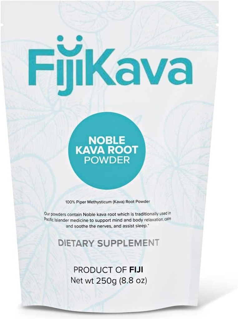 FijiKava Instant Kava Kava Toz 250g – Premium Kava Kök Toz Yüksek Kavalactone Content – Calmness, Stres Yardımı ve Uyku Desteği – Easy-to-Mix