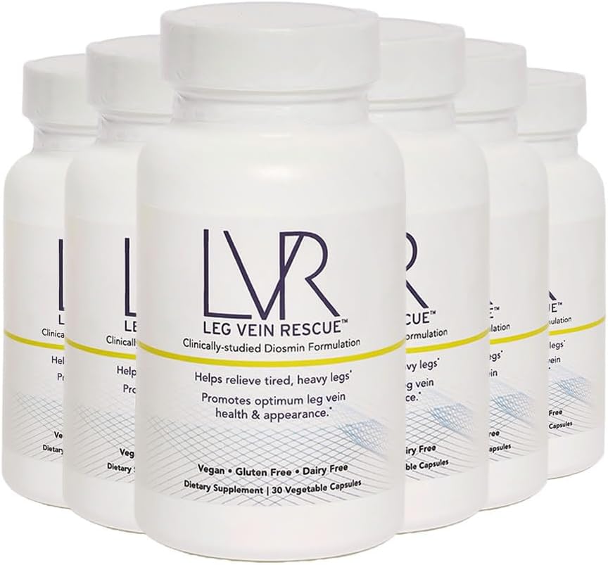 Klinik olarak Studied Diosmin Varicose Vein ve Leg Circulation Support 120 Day Supply - Spider Veins & Leg Edema Relief Citrus Bioflavonoids Natural Health Supplement (6 Şişe)