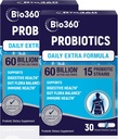 Επιπλέον δύναμη Probiotic για την Digestive Υγεία και την υποστήριξη του ανοσοποιητικού, 60 δισεκατομμύρια CFU & 15 Strains, Gut Υγεία Προβιοτικά για άνδρες και γυναίκες Υποστηρίζει περιστασιακή δυσκοιλιότητα, Διάρροια, Αέριο & Αίμα, 60CT