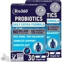 Digestive Health ve Immune Support, 60 Milyar CFU & 15 Strains, Gut Health Probiyotiksional Constipation, Diarrhea, Gas & Bloating, 60CT