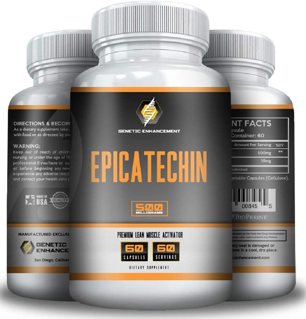 EPICATECHIN - Serviste 500MG - 60 Hizmet ve 1000MGS - 30 Hizmet - Max Strength - Myostatin'i azaltabilir - Lean Muscle And Strength'u artırabilir - Protein Synthesis'te yardımcı olun