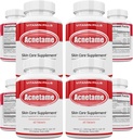 4 Pack- Βιταμίνη συμπληρώματα για θεραπεία ακμής - ορμονικά δισκία σπυρί για να καθαρίσετε λιπαρό δέρμα για γυναίκες, άνδρες, εφήβους και ενήλικες