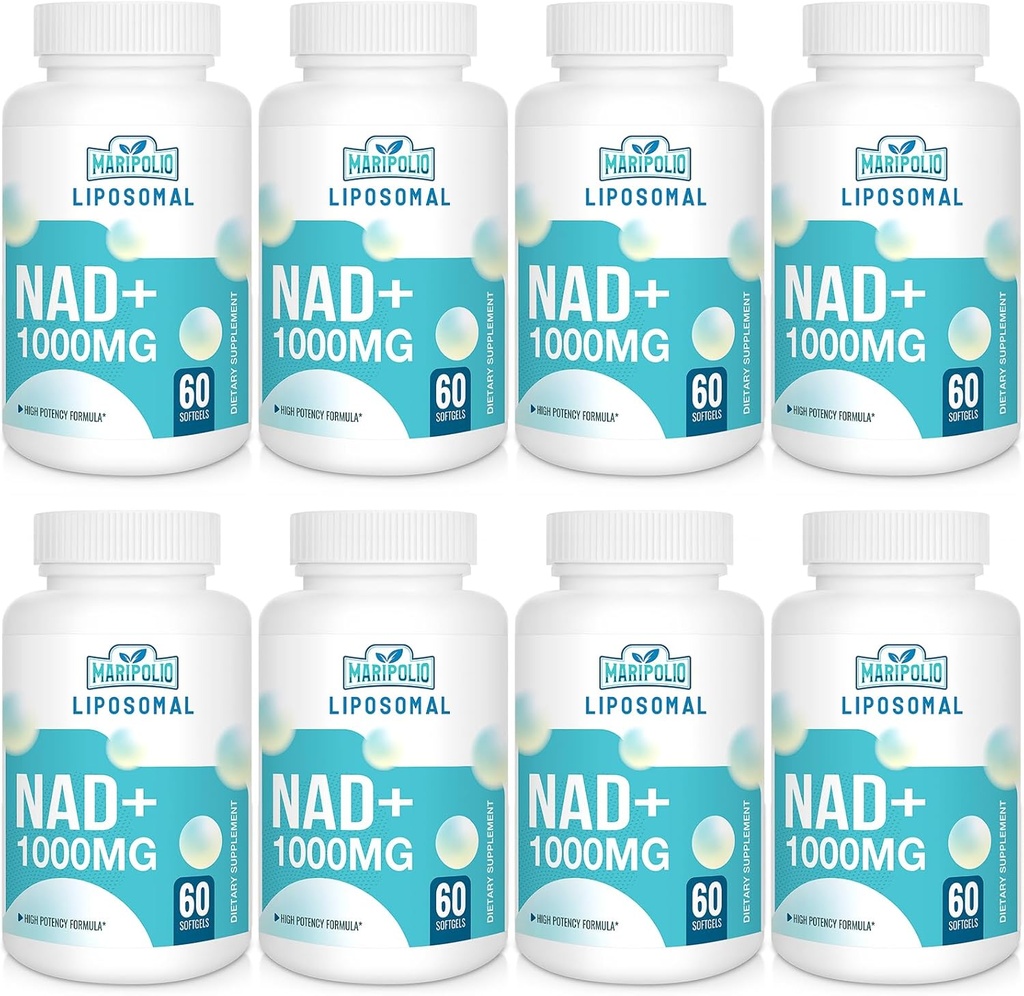 Liposomal NAD+ Supplement 1000 mg | En Yüksek NAD Pontecy | Max Aborpsiyon | Pure NAD Supplement | Enerji ve DNA Tamir, Aging Defense, Brain Function | 480 Softgels