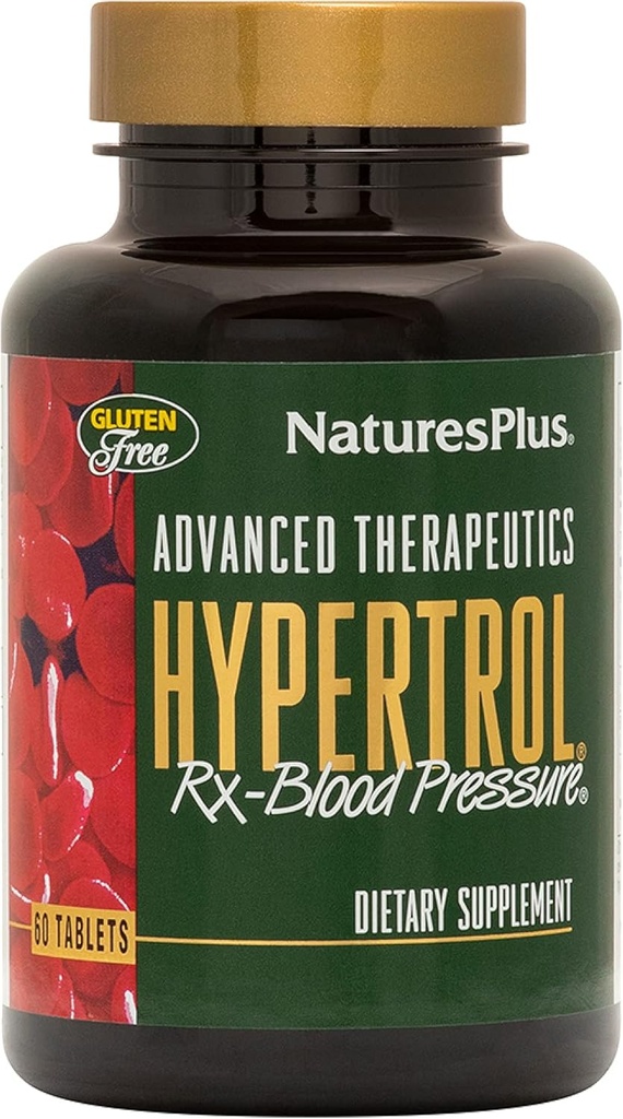 Natures Plus Gelişmiş Tedaviler Hipertrol Rx Blood Basınç - 60 Vejetaryen Tabletler - Magnezyum & Kromium Supplement with Botanical Herbs - Gluten-Free - 30 Hizmet