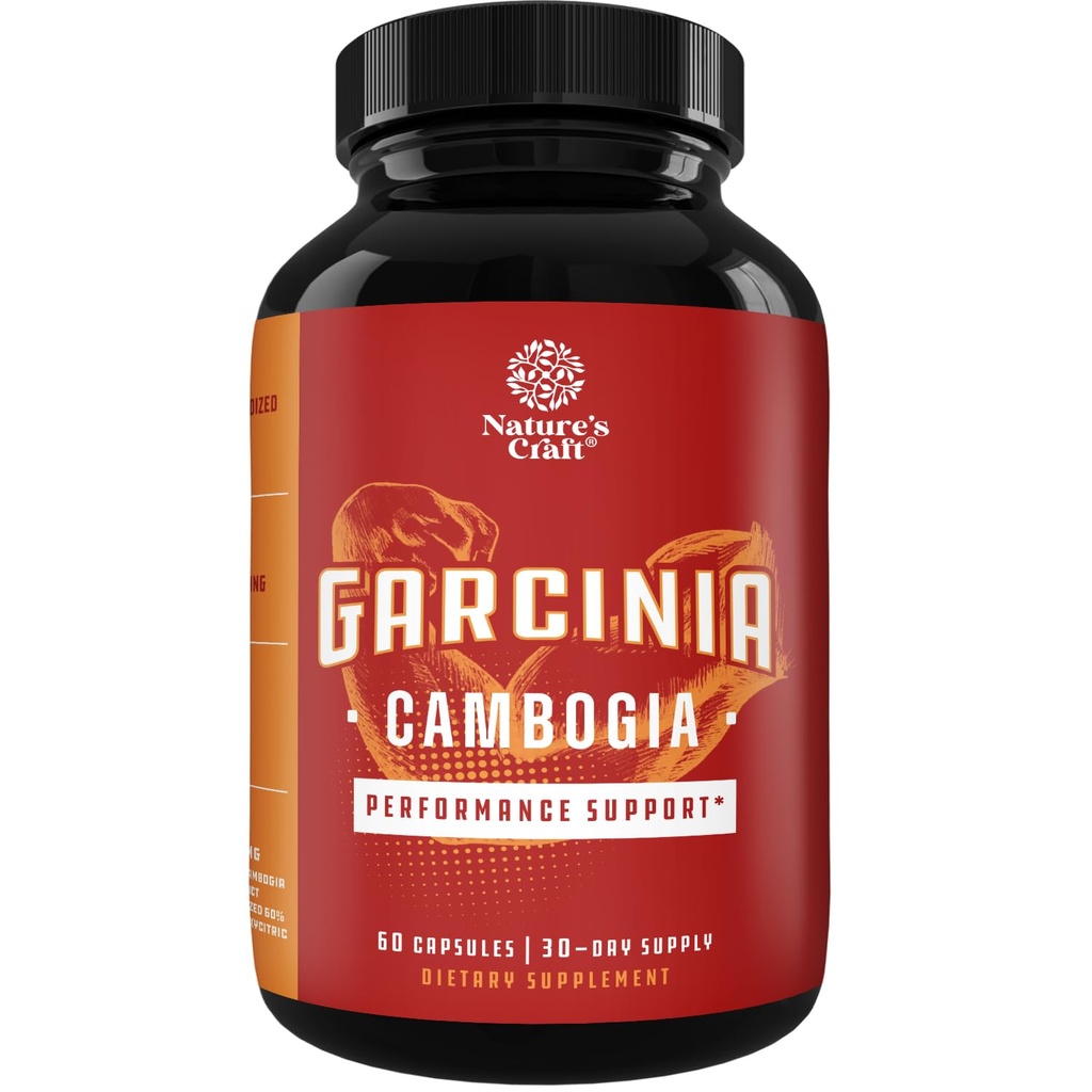Güçlü Garcinia Cambogia Extract Capsules with 60% HCA - Non-Smint Garcinia Cambogia Kilo Kayıp Tamam with Hydroxycitric Acid & Chromium for Balance, Energy & Metabolism Support - 60 Count