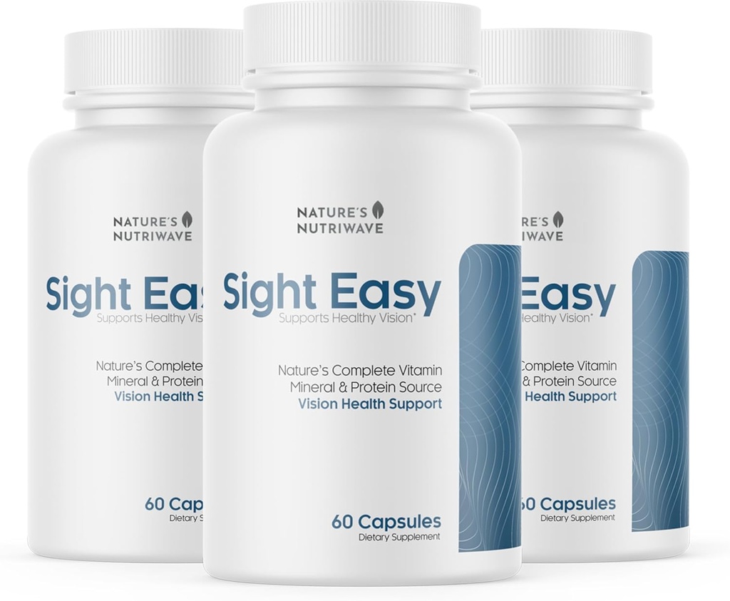 SIGHT EASY – Eye Vitamins & Mineral Supplements with Lutein & Zeaxanthin, C, Vitamin E, çinko ve Bilberry for Health Vision and Eye Function Support - 60 Capsules, 3 Ay Supply