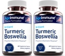 Turmeric Supplement with 65 Boswellia Serrata Extract with Black Pepper as Bioperine - Inulin -Turmeric Curcumin% 95 Sağlıklı Inflammation Response and Gut Health - 60 Capsules - 2 Pack
