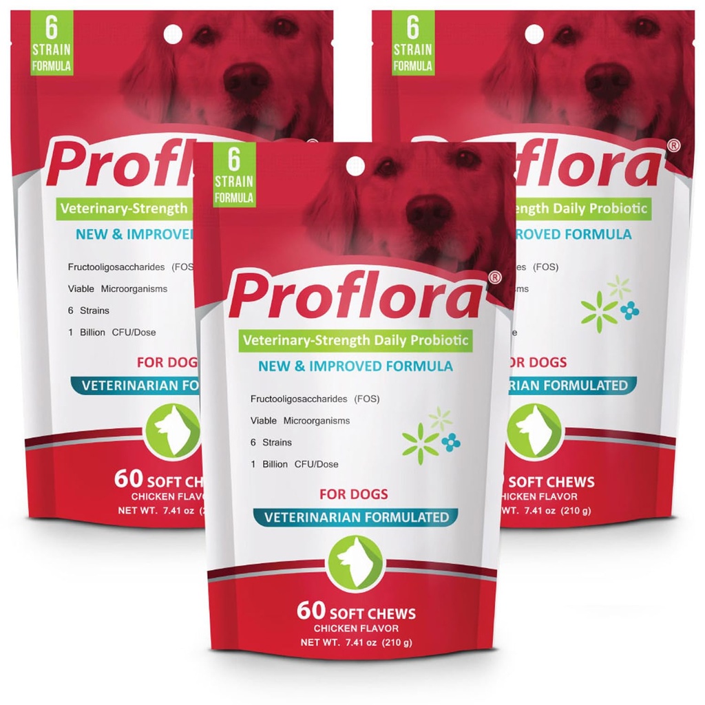 Proflora Probiyotik Yumuşak Chews for Dogs - Veteriner-Strength Daily Probiyotik - Digestion Health - Boost Immune System - Skin and Coat Health - 180 Soft Chews