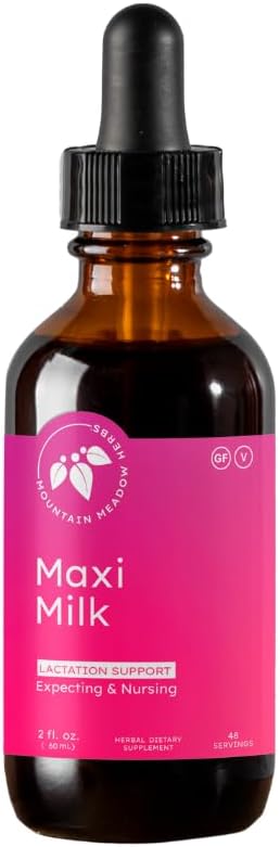 Mountain Meadow Herbs Maxi-Milk- Φυσική Υγρή Γαλουχία Υποστήριξη για την αύξηση της παραγωγής γάλακτος μαστού γρήγορα & αποτελεσματικά για τον θηλασμό Moms - 2 oz