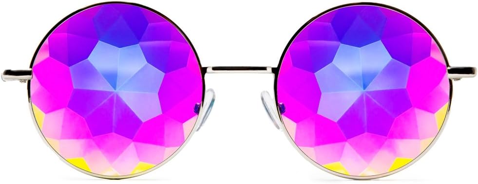 GloFX Kaleidoskop Gözlükleri - Metal Frame - Rainbow Diffraction Rave EDM Festival