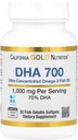 California Gold Beslenme DHA 700 Balık Yağı İlaç Grade Balık Yağı DHA - Beyin ve Cardiovasüler Sağlık Desteği - Gluten Free, Non-GMO - 1000 mg - 30 Fish Gelatin Softgels