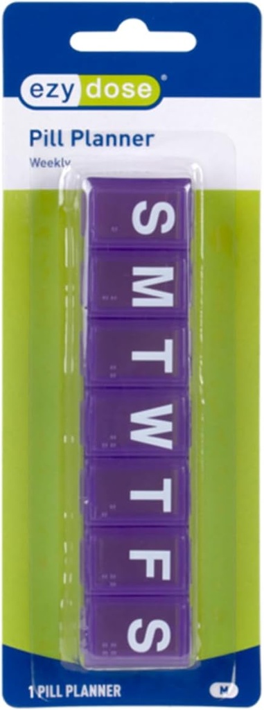 EZY DOSE Weekly (7-Day) Pill Organizer, Daily Vitamin Planlayıcı, Tıp Konteyneri, Supplements ve Fish Oils için Vaka, Orta Karşılaştırmalar, Renkler değişebilir, ABD'de Yapılabilir