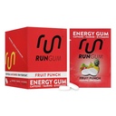 RUN GUM Fruit Punch Energy Chewing Gum 50 mg Caffeine Taurine & B-Vitamins Per Piece, 24 Adet (Pazar 12) Sugar Free, Zero Calorie, No Aspartame, and Gluten Free, 1 eame, and Gluten Free, 1 eame